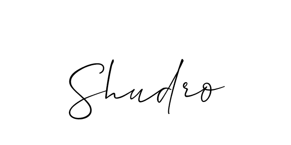 The best way (Allison_Script) to make a short signature is to pick only two or three words in your name. The name Shudro include a total of six letters. For converting this name. Shudro signature style 2 images and pictures png