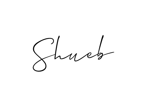 Design your own signature with our free online signature maker. With this signature software, you can create a handwritten (Allison_Script) signature for name Shueb. Shueb signature style 2 images and pictures png