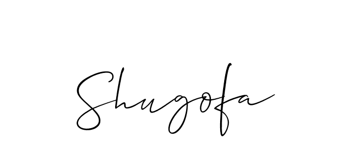 Use a signature maker to create a handwritten signature online. With this signature software, you can design (Allison_Script) your own signature for name Shugofa. Shugofa signature style 2 images and pictures png