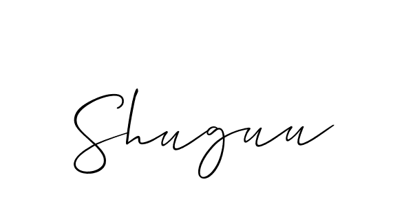 How to make Shuguu name signature. Use Allison_Script style for creating short signs online. This is the latest handwritten sign. Shuguu signature style 2 images and pictures png