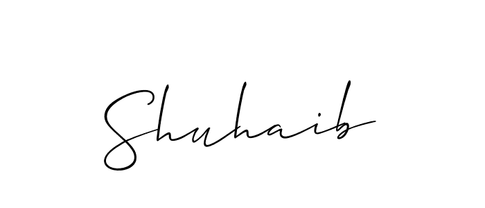 Design your own signature with our free online signature maker. With this signature software, you can create a handwritten (Allison_Script) signature for name Shuhaib. Shuhaib signature style 2 images and pictures png