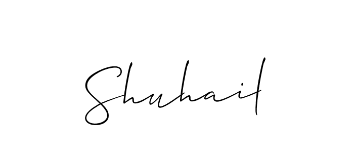 The best way (Allison_Script) to make a short signature is to pick only two or three words in your name. The name Shuhail include a total of six letters. For converting this name. Shuhail signature style 2 images and pictures png
