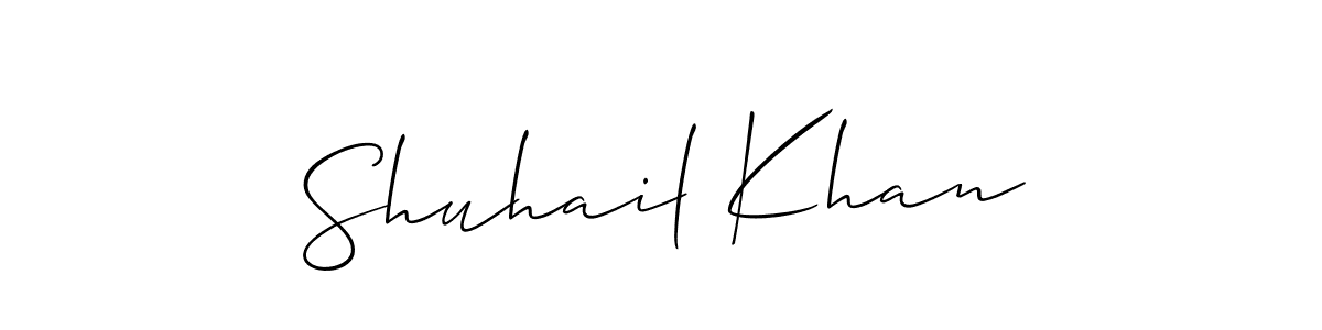 The best way (Allison_Script) to make a short signature is to pick only two or three words in your name. The name Shuhail Khan include a total of six letters. For converting this name. Shuhail Khan signature style 2 images and pictures png