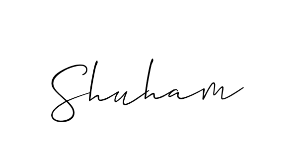 It looks lik you need a new signature style for name Shuham. Design unique handwritten (Allison_Script) signature with our free signature maker in just a few clicks. Shuham signature style 2 images and pictures png