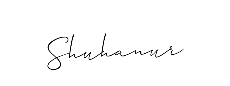 if you are searching for the best signature style for your name Shuhanur. so please give up your signature search. here we have designed multiple signature styles  using Allison_Script. Shuhanur signature style 2 images and pictures png