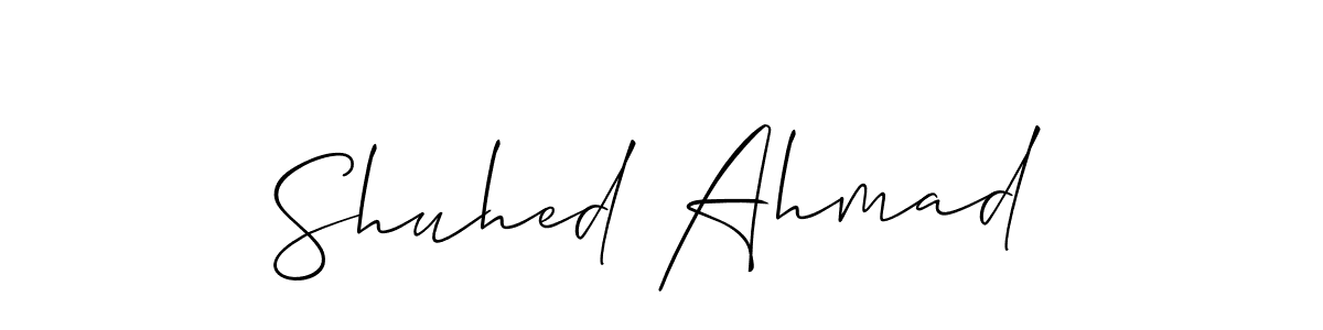 You should practise on your own different ways (Allison_Script) to write your name (Shuhed Ahmad) in signature. don't let someone else do it for you. Shuhed Ahmad signature style 2 images and pictures png