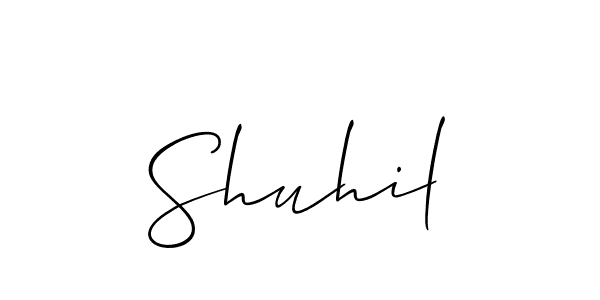 Allison_Script is a professional signature style that is perfect for those who want to add a touch of class to their signature. It is also a great choice for those who want to make their signature more unique. Get Shuhil name to fancy signature for free. Shuhil signature style 2 images and pictures png