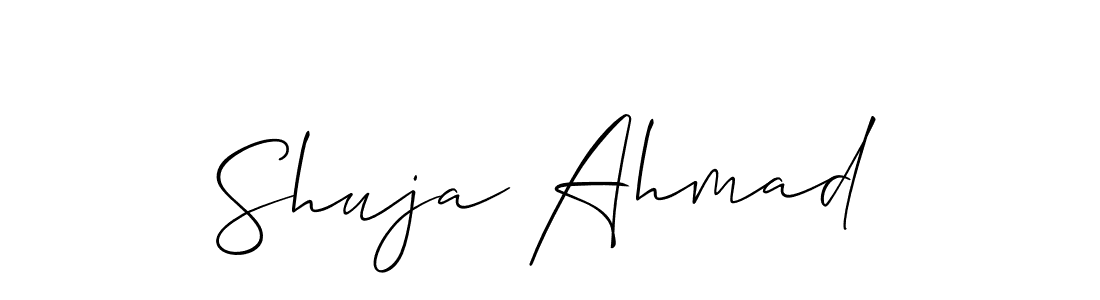 Create a beautiful signature design for name Shuja Ahmad. With this signature (Allison_Script) fonts, you can make a handwritten signature for free. Shuja Ahmad signature style 2 images and pictures png
