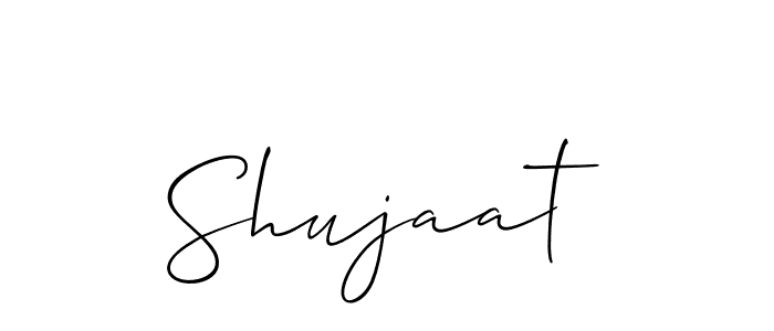 How to make Shujaat signature? Allison_Script is a professional autograph style. Create handwritten signature for Shujaat name. Shujaat signature style 2 images and pictures png