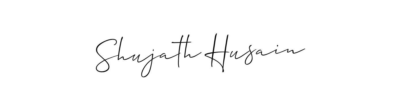 Make a beautiful signature design for name Shujath Husain. With this signature (Allison_Script) style, you can create a handwritten signature for free. Shujath Husain signature style 2 images and pictures png