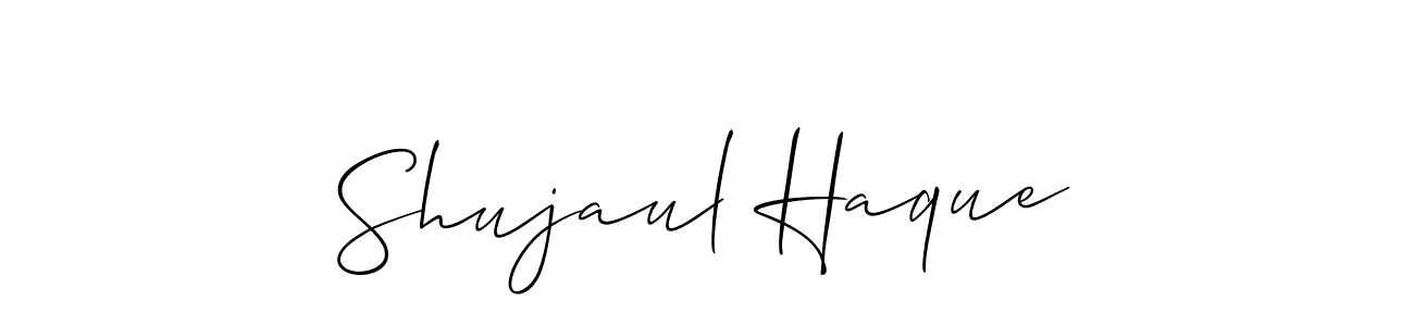 Create a beautiful signature design for name Shujaul Haque. With this signature (Allison_Script) fonts, you can make a handwritten signature for free. Shujaul Haque signature style 2 images and pictures png