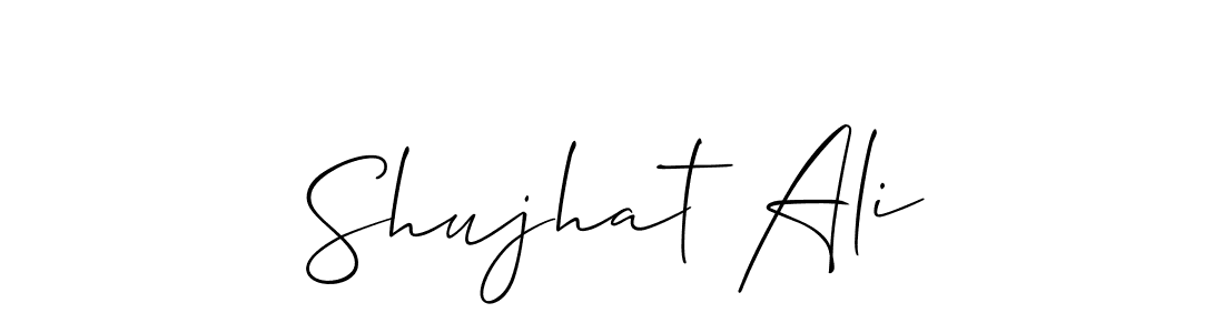 Also You can easily find your signature by using the search form. We will create Shujhat Ali name handwritten signature images for you free of cost using Allison_Script sign style. Shujhat Ali signature style 2 images and pictures png