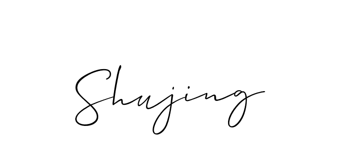 How to make Shujing signature? Allison_Script is a professional autograph style. Create handwritten signature for Shujing name. Shujing signature style 2 images and pictures png