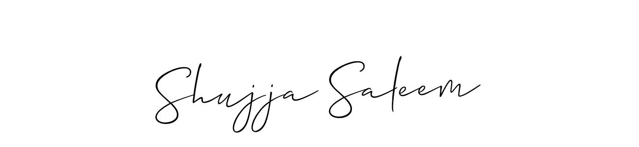 How to make Shujja Saleem signature? Allison_Script is a professional autograph style. Create handwritten signature for Shujja Saleem name. Shujja Saleem signature style 2 images and pictures png