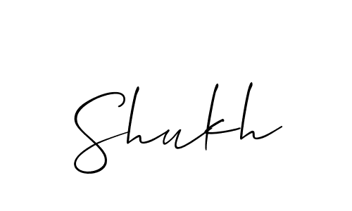 Use a signature maker to create a handwritten signature online. With this signature software, you can design (Allison_Script) your own signature for name Shukh. Shukh signature style 2 images and pictures png