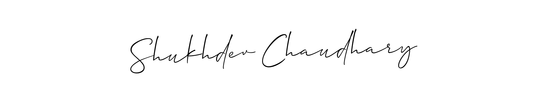 Allison_Script is a professional signature style that is perfect for those who want to add a touch of class to their signature. It is also a great choice for those who want to make their signature more unique. Get Shukhdev Chaudhary name to fancy signature for free. Shukhdev Chaudhary signature style 2 images and pictures png
