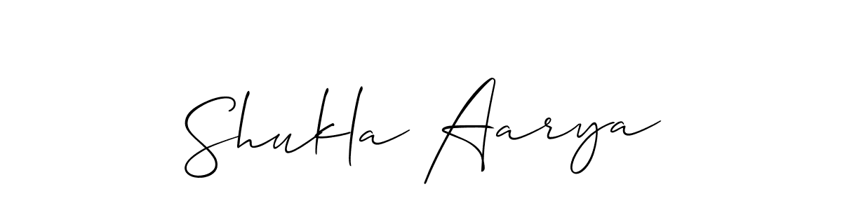 How to Draw Shukla Aarya signature style? Allison_Script is a latest design signature styles for name Shukla Aarya. Shukla Aarya signature style 2 images and pictures png