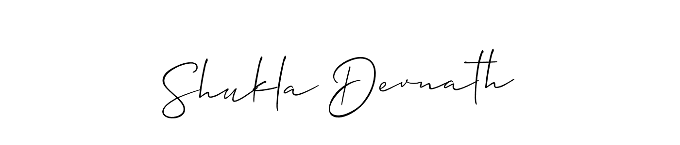 How to make Shukla Devnath name signature. Use Allison_Script style for creating short signs online. This is the latest handwritten sign. Shukla Devnath signature style 2 images and pictures png