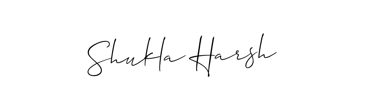 Also we have Shukla Harsh name is the best signature style. Create professional handwritten signature collection using Allison_Script autograph style. Shukla Harsh signature style 2 images and pictures png