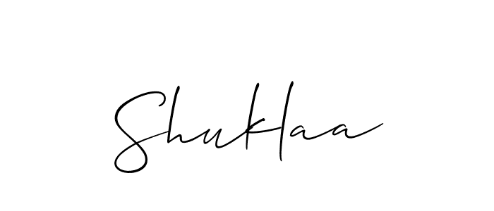 It looks lik you need a new signature style for name Shuklaa. Design unique handwritten (Allison_Script) signature with our free signature maker in just a few clicks. Shuklaa signature style 2 images and pictures png
