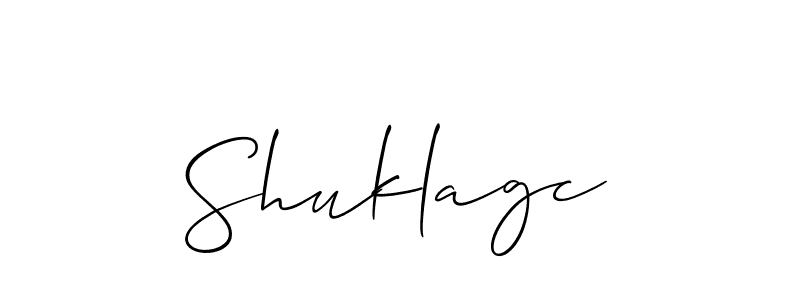 Also we have Shuklagc name is the best signature style. Create professional handwritten signature collection using Allison_Script autograph style. Shuklagc signature style 2 images and pictures png