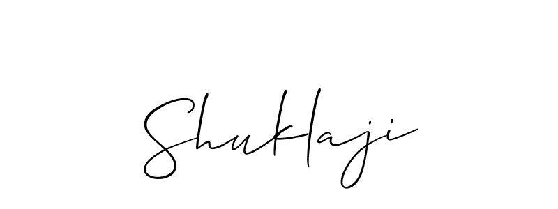 Also we have Shuklaji name is the best signature style. Create professional handwritten signature collection using Allison_Script autograph style. Shuklaji signature style 2 images and pictures png