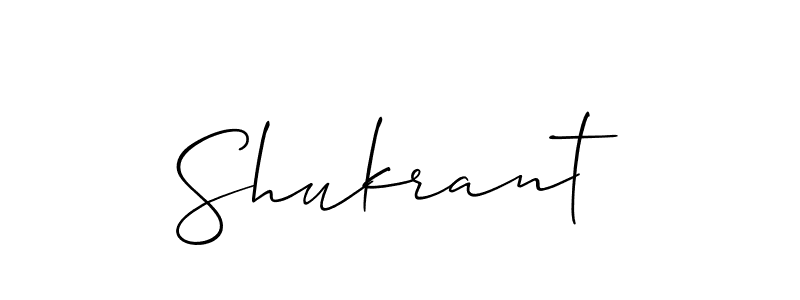 The best way (Allison_Script) to make a short signature is to pick only two or three words in your name. The name Shukrant include a total of six letters. For converting this name. Shukrant signature style 2 images and pictures png