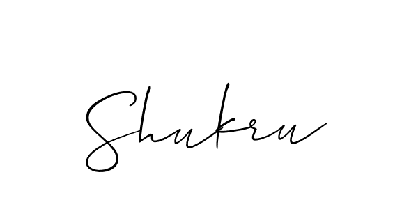 Create a beautiful signature design for name Shukru. With this signature (Allison_Script) fonts, you can make a handwritten signature for free. Shukru signature style 2 images and pictures png