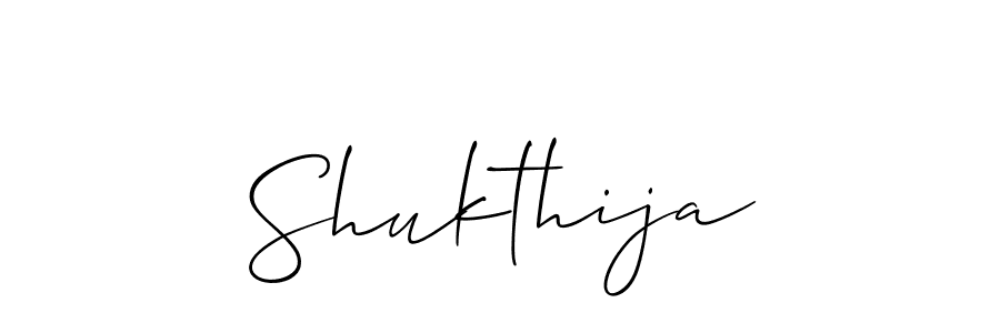 How to make Shukthija signature? Allison_Script is a professional autograph style. Create handwritten signature for Shukthija name. Shukthija signature style 2 images and pictures png