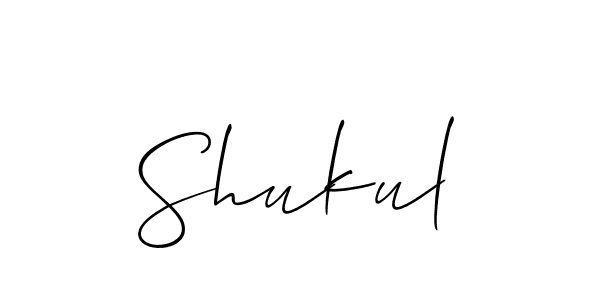 How to make Shukul signature? Allison_Script is a professional autograph style. Create handwritten signature for Shukul name. Shukul signature style 2 images and pictures png