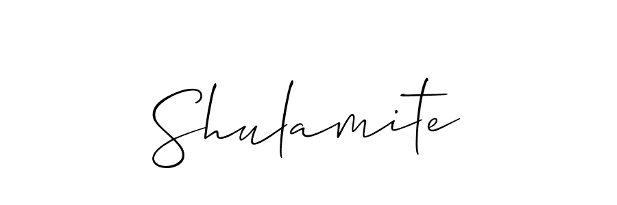 Use a signature maker to create a handwritten signature online. With this signature software, you can design (Allison_Script) your own signature for name Shulamite. Shulamite signature style 2 images and pictures png