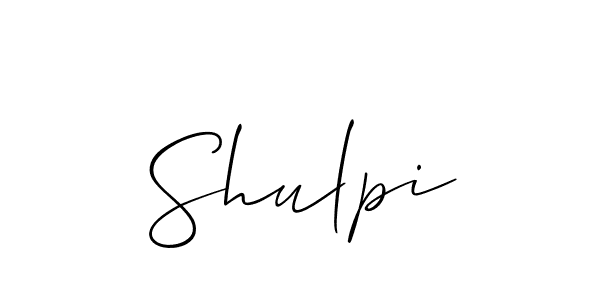 Use a signature maker to create a handwritten signature online. With this signature software, you can design (Allison_Script) your own signature for name Shulpi. Shulpi signature style 2 images and pictures png