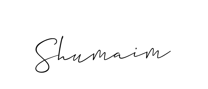 Design your own signature with our free online signature maker. With this signature software, you can create a handwritten (Allison_Script) signature for name Shumaim. Shumaim signature style 2 images and pictures png