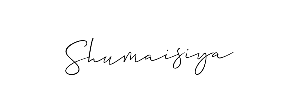 Create a beautiful signature design for name Shumaisiya. With this signature (Allison_Script) fonts, you can make a handwritten signature for free. Shumaisiya signature style 2 images and pictures png