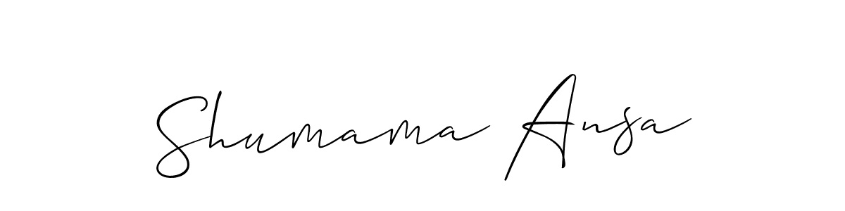 Similarly Allison_Script is the best handwritten signature design. Signature creator online .You can use it as an online autograph creator for name Shumama Ansa. Shumama Ansa signature style 2 images and pictures png