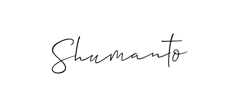 Use a signature maker to create a handwritten signature online. With this signature software, you can design (Allison_Script) your own signature for name Shumanto. Shumanto signature style 2 images and pictures png