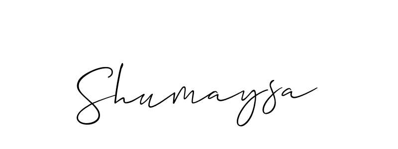 You should practise on your own different ways (Allison_Script) to write your name (Shumaysa) in signature. don't let someone else do it for you. Shumaysa signature style 2 images and pictures png