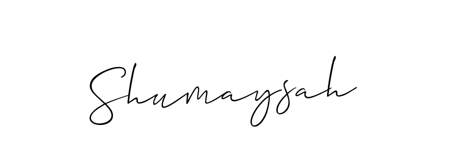 Shumaysah stylish signature style. Best Handwritten Sign (Allison_Script) for my name. Handwritten Signature Collection Ideas for my name Shumaysah. Shumaysah signature style 2 images and pictures png