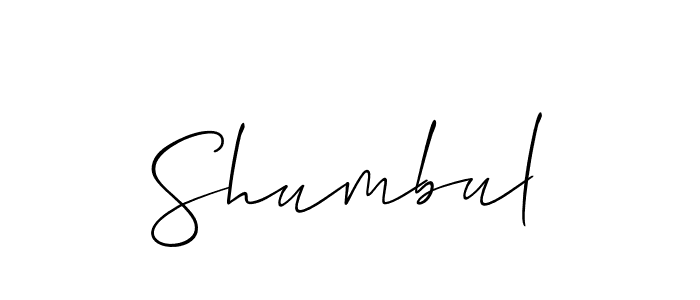 Create a beautiful signature design for name Shumbul. With this signature (Allison_Script) fonts, you can make a handwritten signature for free. Shumbul signature style 2 images and pictures png