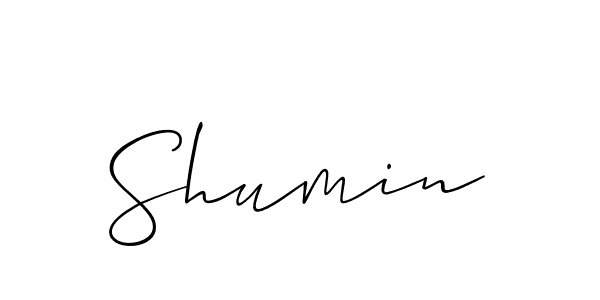 Design your own signature with our free online signature maker. With this signature software, you can create a handwritten (Allison_Script) signature for name Shumin. Shumin signature style 2 images and pictures png