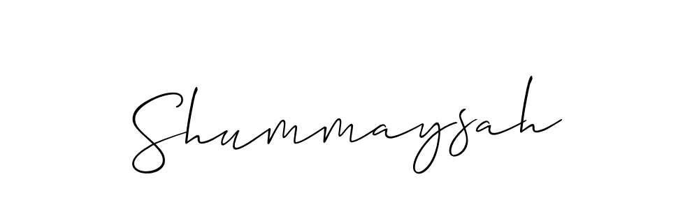 How to make Shummaysah signature? Allison_Script is a professional autograph style. Create handwritten signature for Shummaysah name. Shummaysah signature style 2 images and pictures png