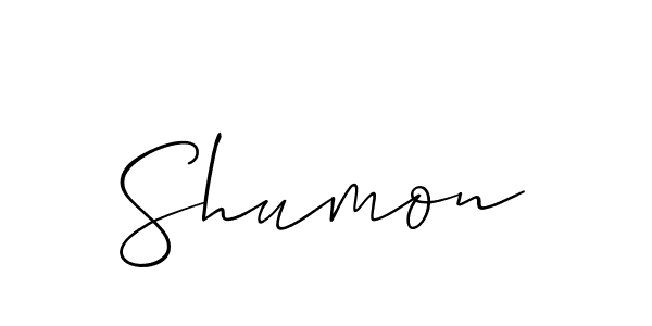 Create a beautiful signature design for name Shumon. With this signature (Allison_Script) fonts, you can make a handwritten signature for free. Shumon signature style 2 images and pictures png