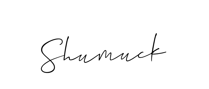 How to make Shumuck name signature. Use Allison_Script style for creating short signs online. This is the latest handwritten sign. Shumuck signature style 2 images and pictures png