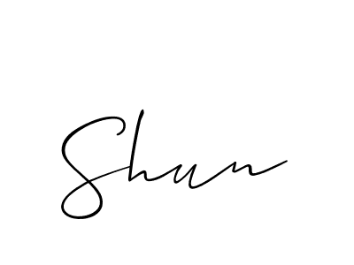 How to make Shun signature? Allison_Script is a professional autograph style. Create handwritten signature for Shun name. Shun signature style 2 images and pictures png