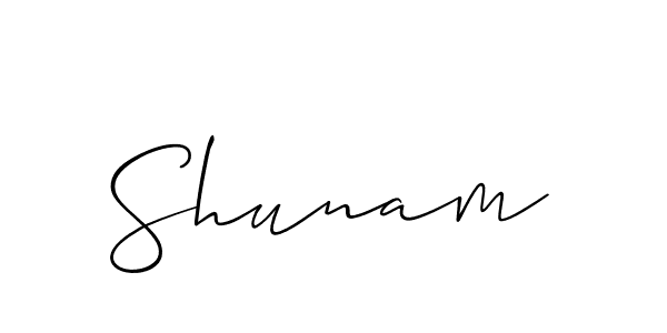 Also we have Shunam name is the best signature style. Create professional handwritten signature collection using Allison_Script autograph style. Shunam signature style 2 images and pictures png