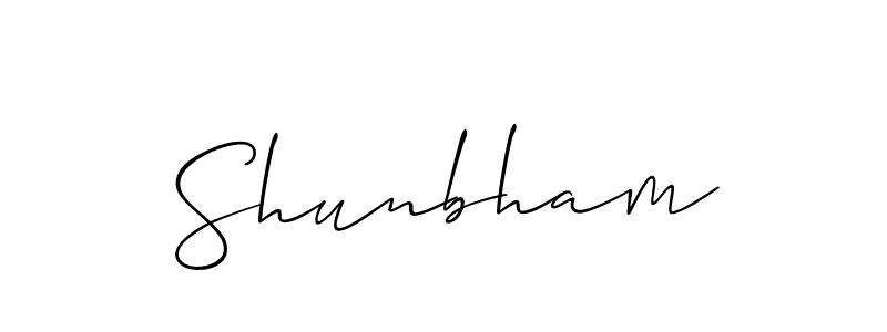 Make a beautiful signature design for name Shunbham. With this signature (Allison_Script) style, you can create a handwritten signature for free. Shunbham signature style 2 images and pictures png