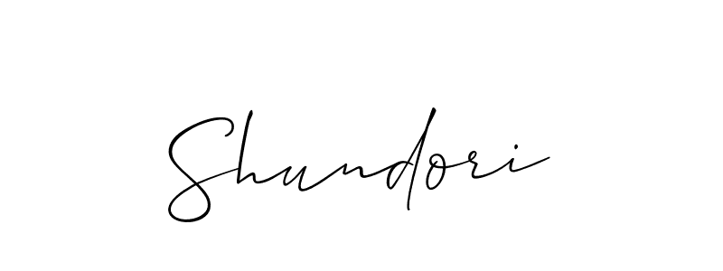 Allison_Script is a professional signature style that is perfect for those who want to add a touch of class to their signature. It is also a great choice for those who want to make their signature more unique. Get Shundori name to fancy signature for free. Shundori signature style 2 images and pictures png
