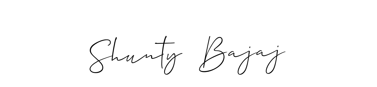 Also we have Shunty  Bajaj name is the best signature style. Create professional handwritten signature collection using Allison_Script autograph style. Shunty  Bajaj signature style 2 images and pictures png