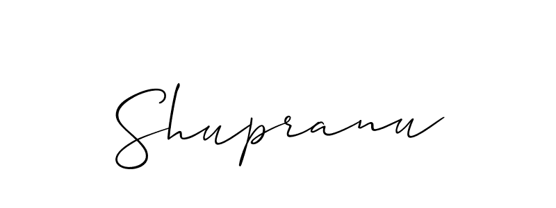 Allison_Script is a professional signature style that is perfect for those who want to add a touch of class to their signature. It is also a great choice for those who want to make their signature more unique. Get Shupranu name to fancy signature for free. Shupranu signature style 2 images and pictures png
