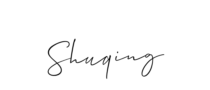 Design your own signature with our free online signature maker. With this signature software, you can create a handwritten (Allison_Script) signature for name Shuqing. Shuqing signature style 2 images and pictures png